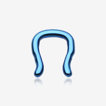 Blackline Steel Septum Ring-Blue